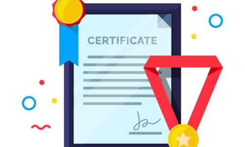 award-certificate-flat-design-illustration-isolated-stock-eps10-vector